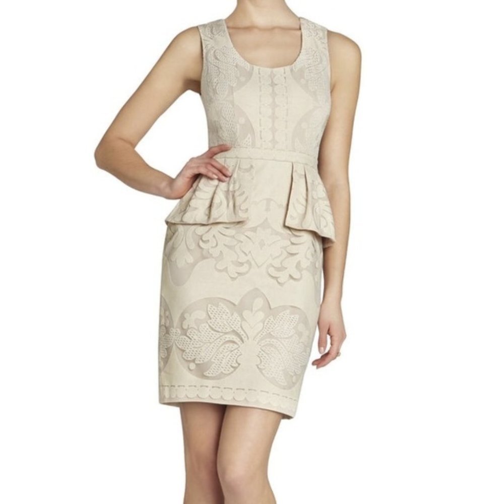 BCBG Etna Lace Peplum Sheath Dress Sz 0‎